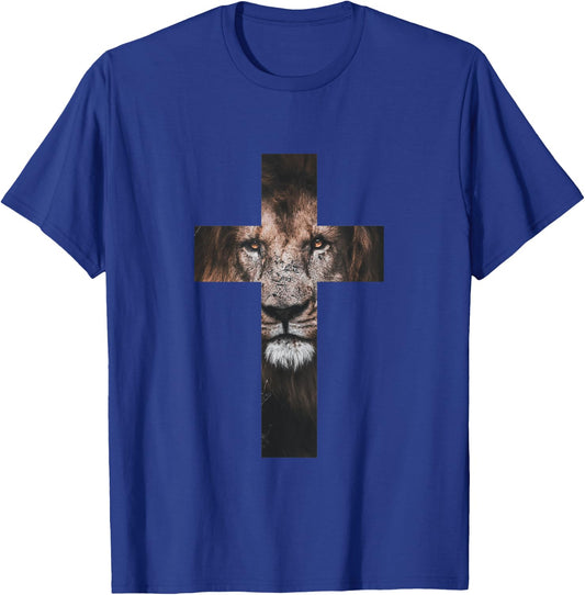 Lion Cross King Lord Jesus Bible Judah T-Shirt - T-Shirt | Royal