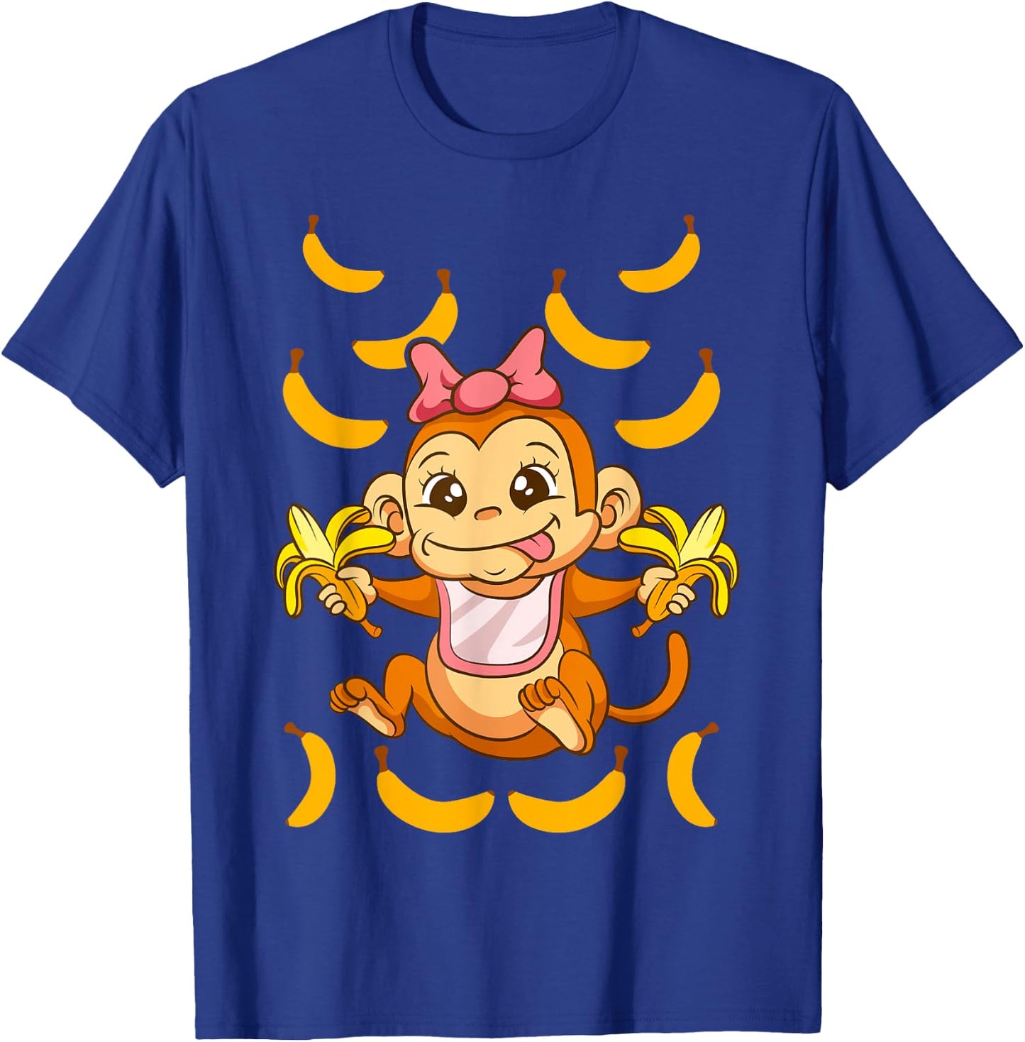 Baby Monkey Monkeys Zoo Animals Bananas Cute Kids T-Shirt - T-Shirt | Royal