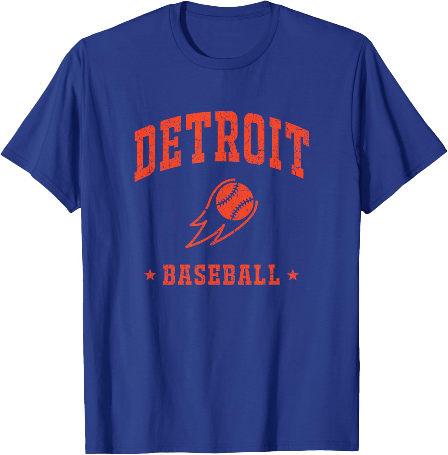 Detroit Baseball Vintage Gameday Retro Baseball Lover T-Shirt - T-Shirt | Royal