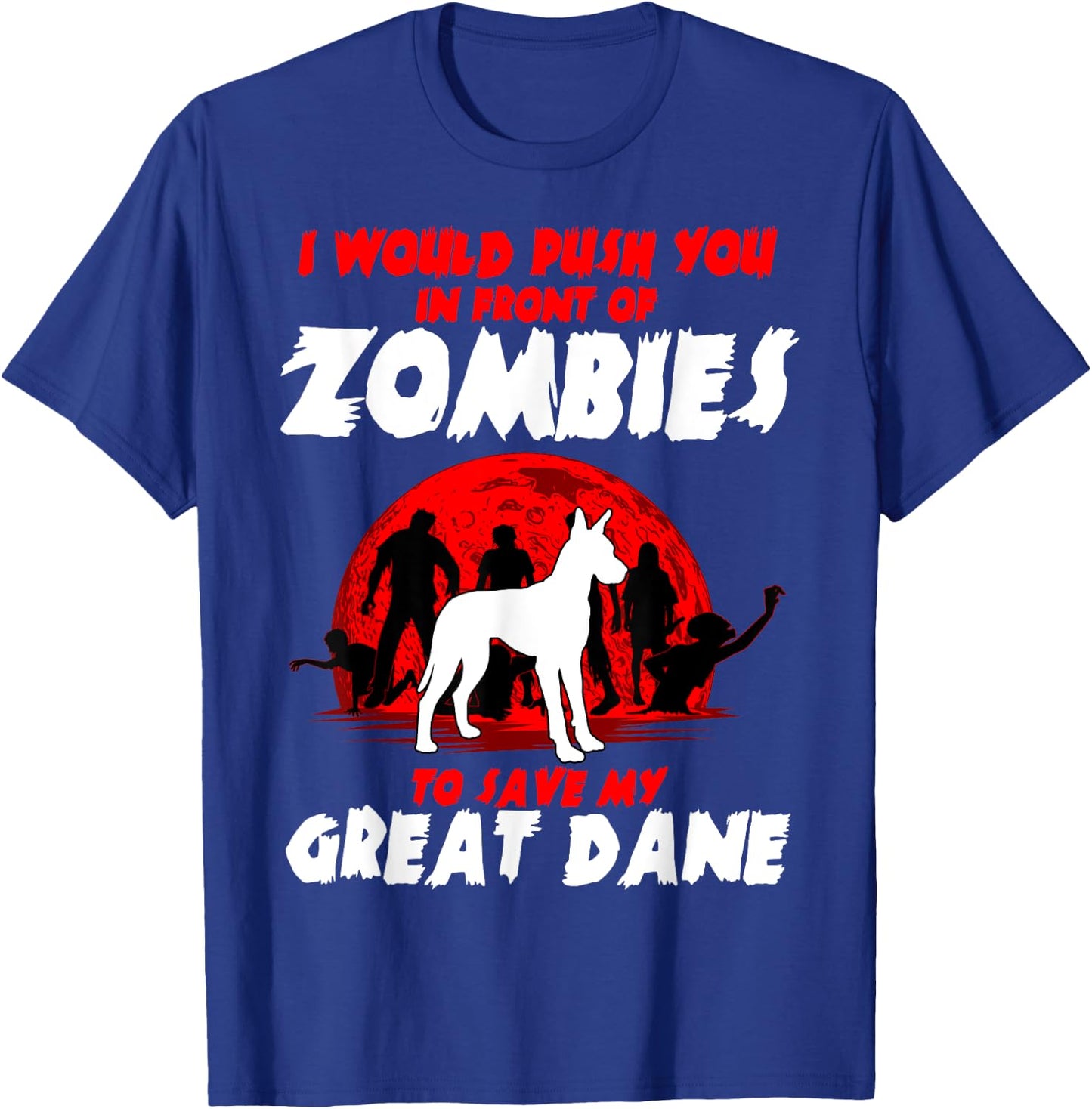 Great Dane Gentle Dog German Mastiff Zombie Halloween T-Shirt - T-Shirt | Royal