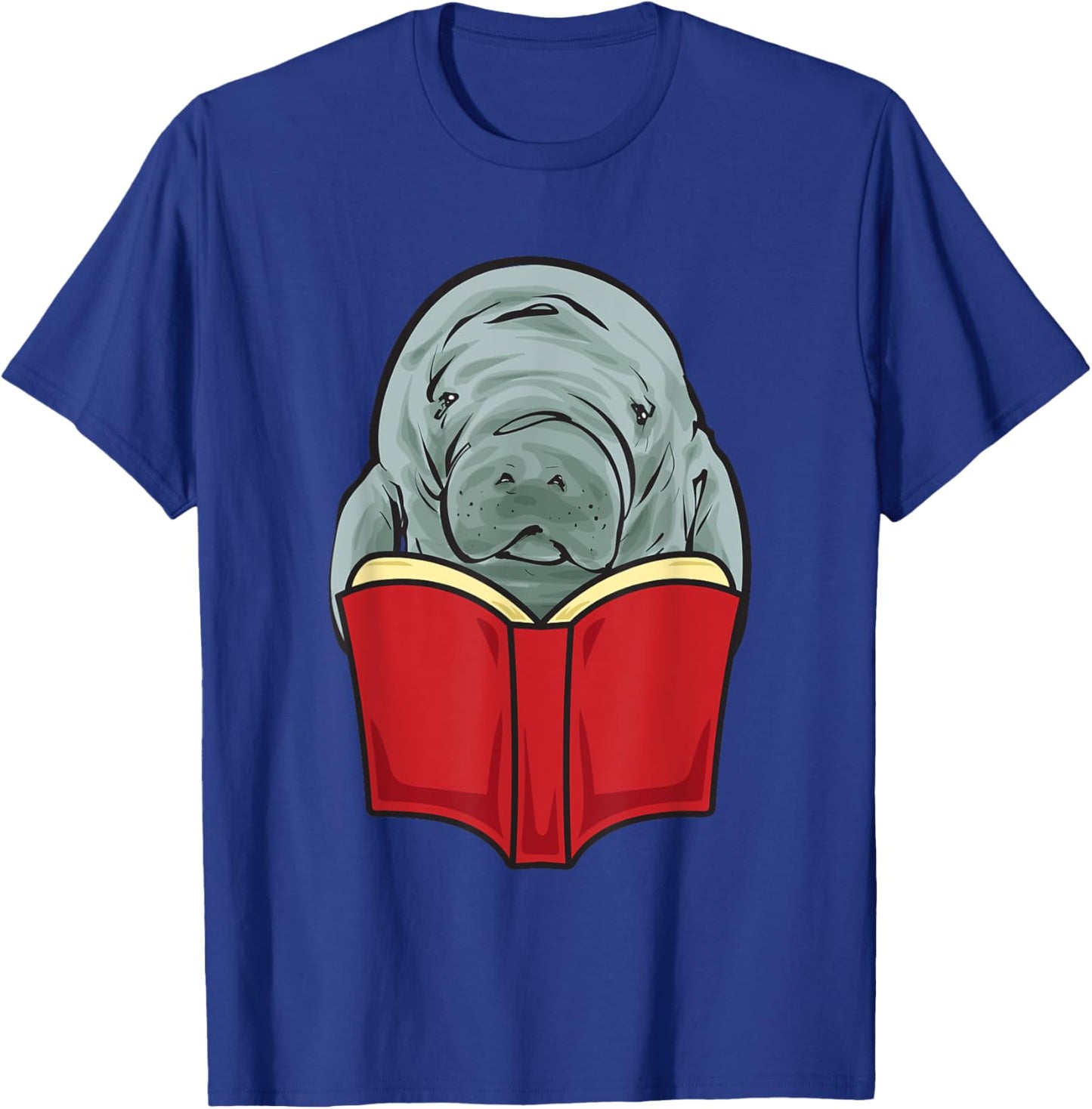 Manatee Reading Books Sea Animal Manatee T-Shirt - T-Shirt | Royal