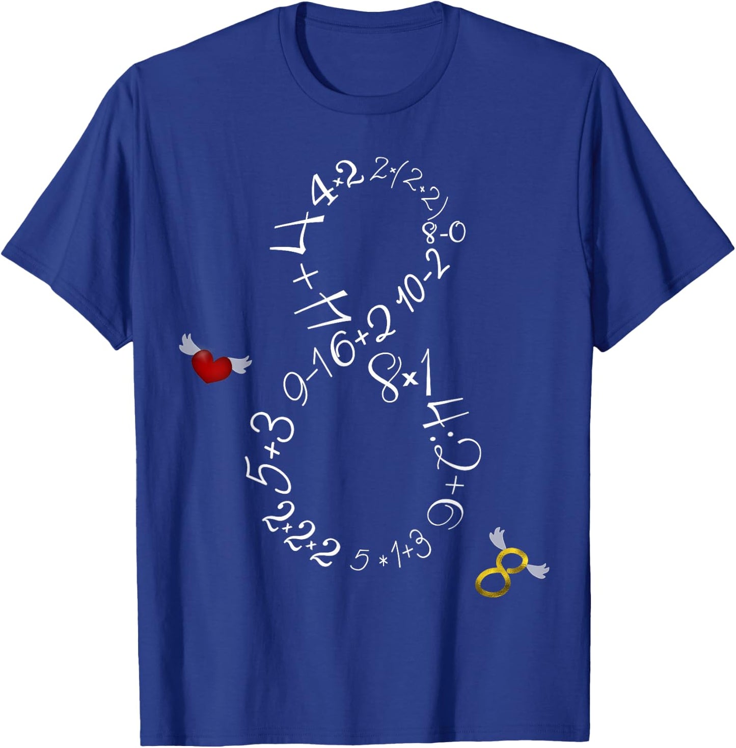 8 - Funny Math 8 Year Old Vintage 2017 8th Birthday Gift T-Shirt - T-Shirt | Royal
