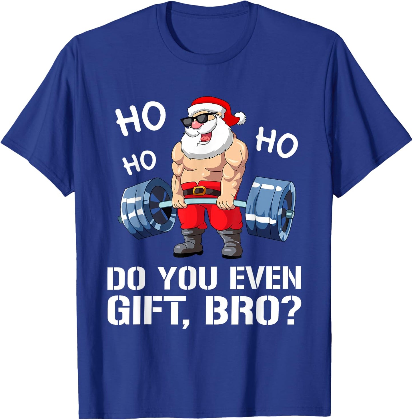 Funny Gym Fitness Santa Claus Man Woman Christmas T-Shirt - T-Shirt | Royal
