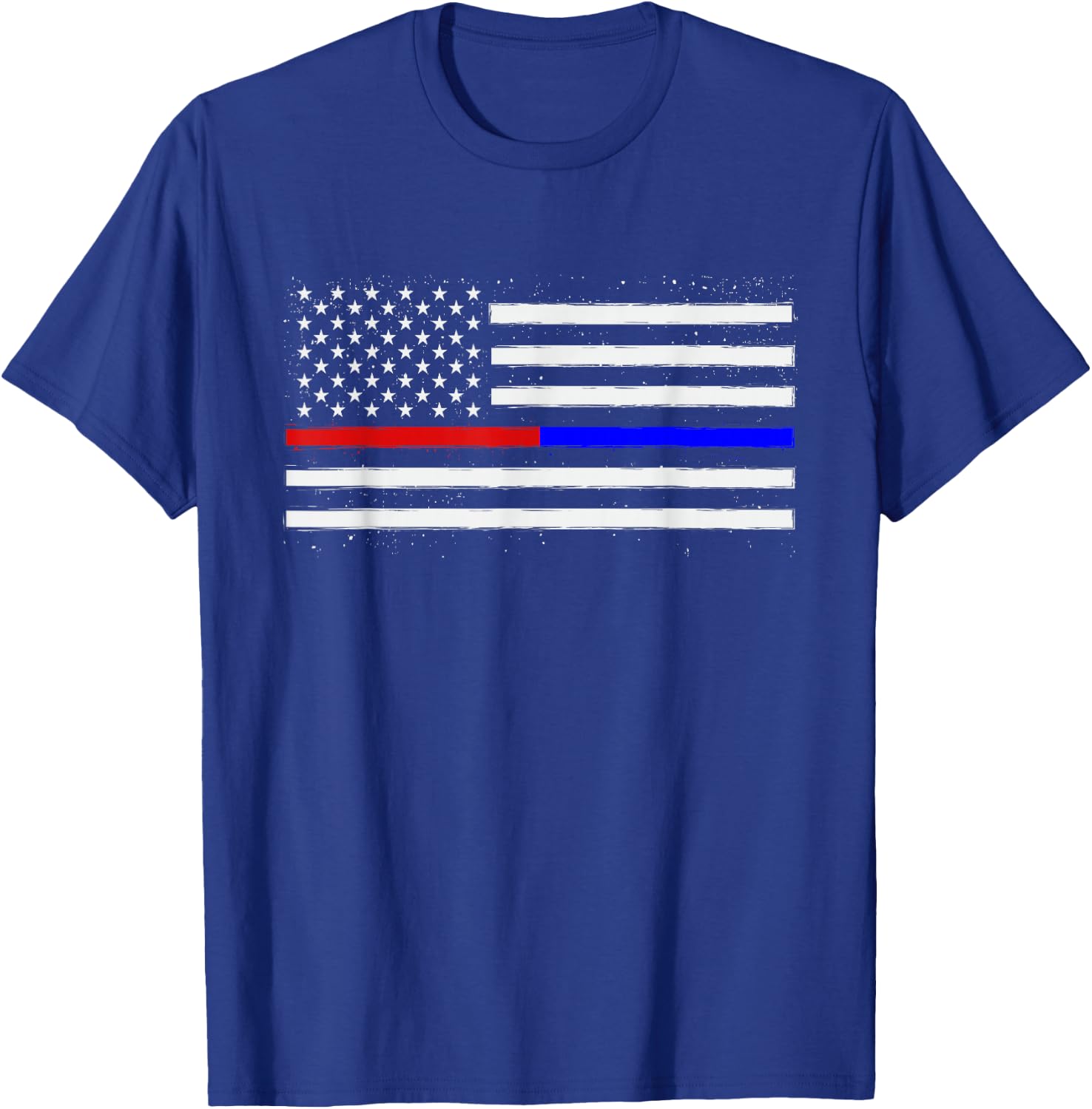 USA Flag Thin Red Line Fire Fighter T-Shirt - T-Shirt | Royal