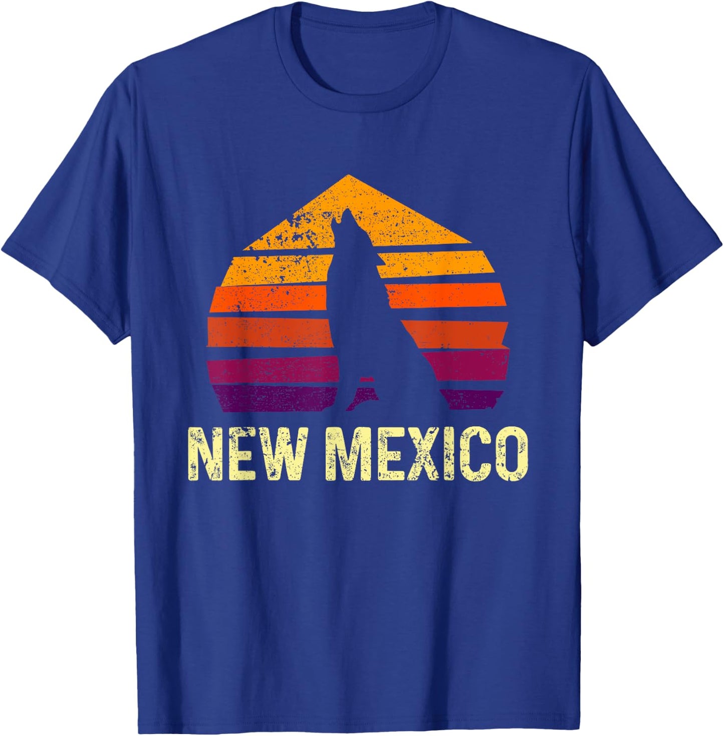 Vintage New Mexico, NM Retro Wolf Outdoor T-Shirt - T-Shirt | Royal