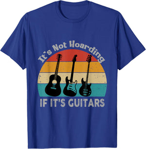 It's Not Hoarding If Its Guitars Vintage Sunset T-Shirt - T-Shirt | Royal