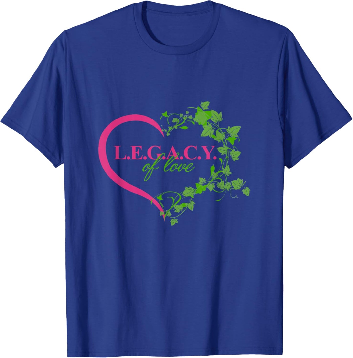 Legacy of Love Black Sorority Excellence Pink & Green Ivy T-Shirt - T-Shirt | Royal