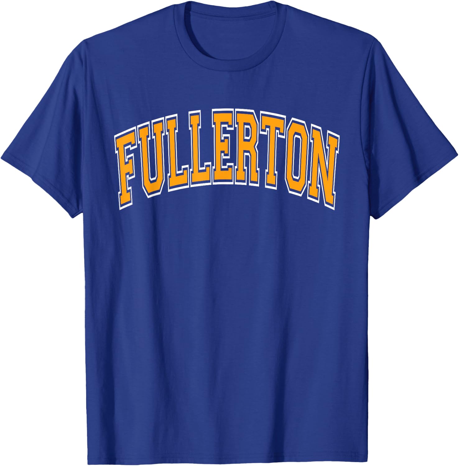 Fullerton Arched Style Orange Text T-Shirt - T-Shirt | Royal