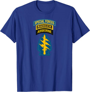 Special Forces Patch - SF Ranger Tab T-Shirt - T-Shirt | Royal