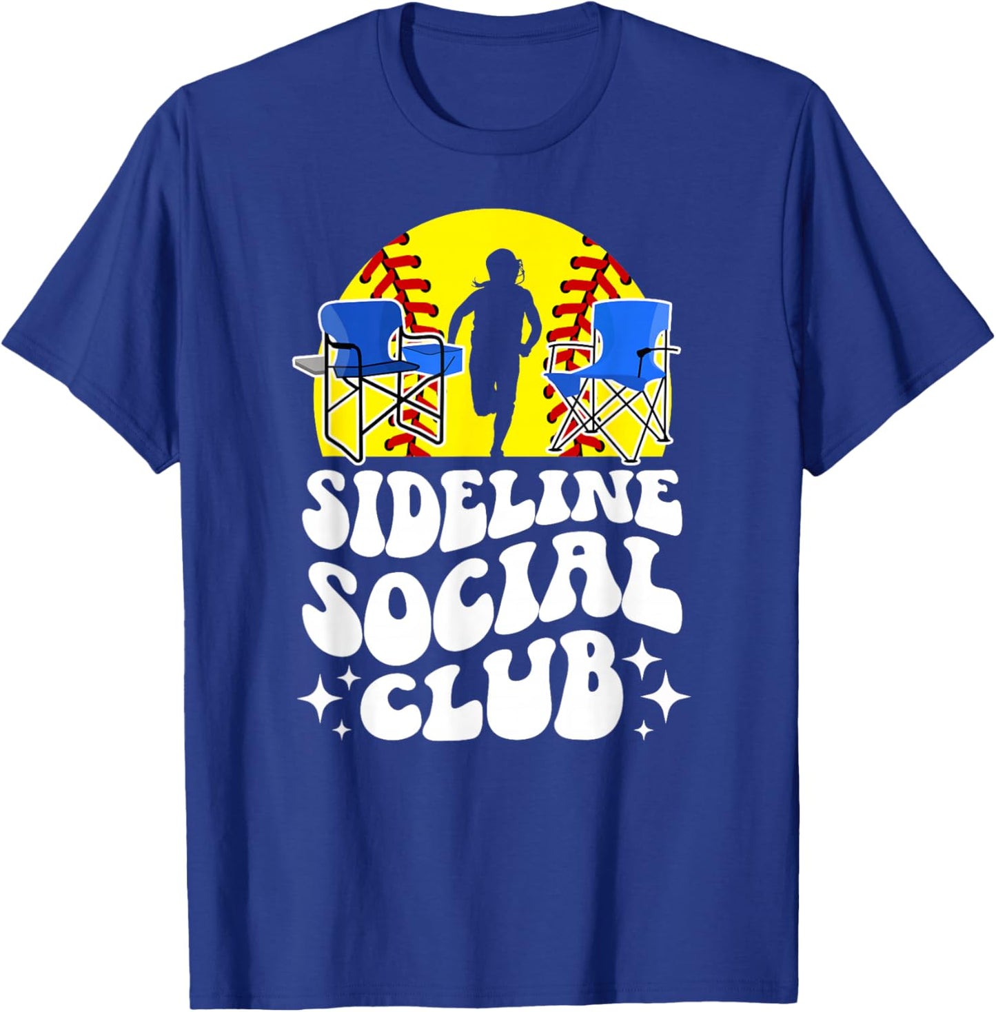 Sideline Social Club Softball Mom Of A Softball Player Mama T-Shirt - T-Shirt | Royal