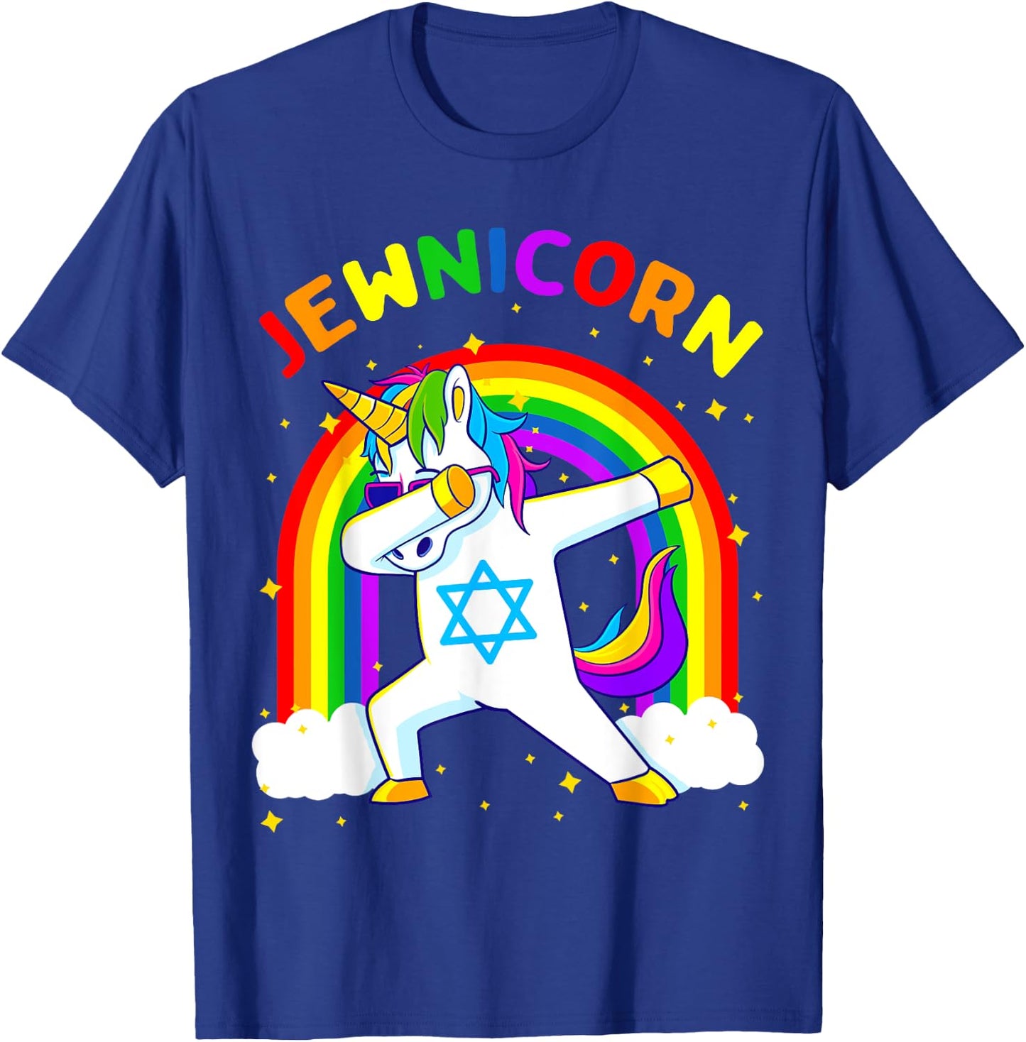 Jewnicorn Hanukkah Dabbing Unicorn Chanukah Women Girls Gift T-Shirt - T-Shirt | Royal