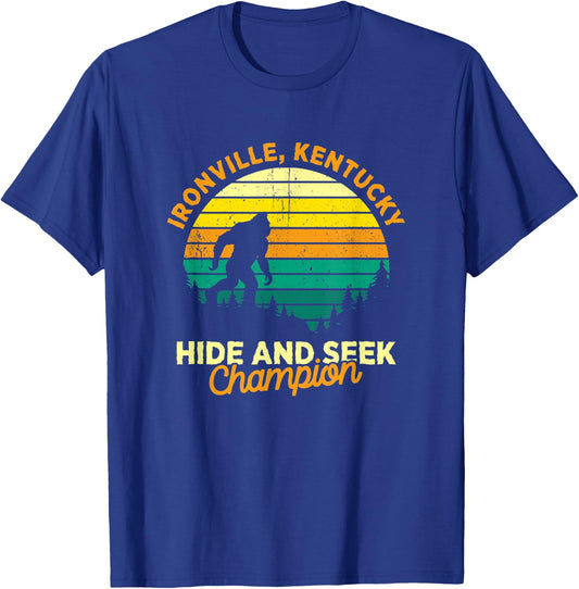 Retro Ironville, Kentucky Big foot Souvenir T-Shirt - T-Shirt | Royal