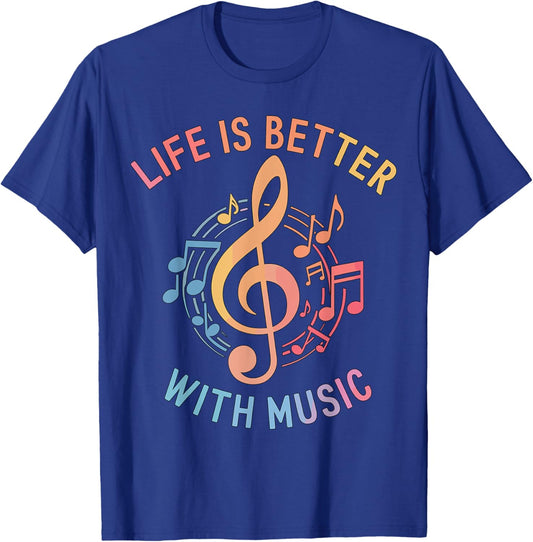 Life is better with Music T-Shirt - T-Shirt | Royal