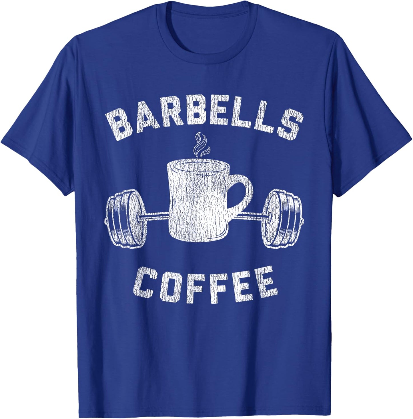 Barbells Coffee - Breakfast and Weights T-Shirt - T-Shirt | Royal