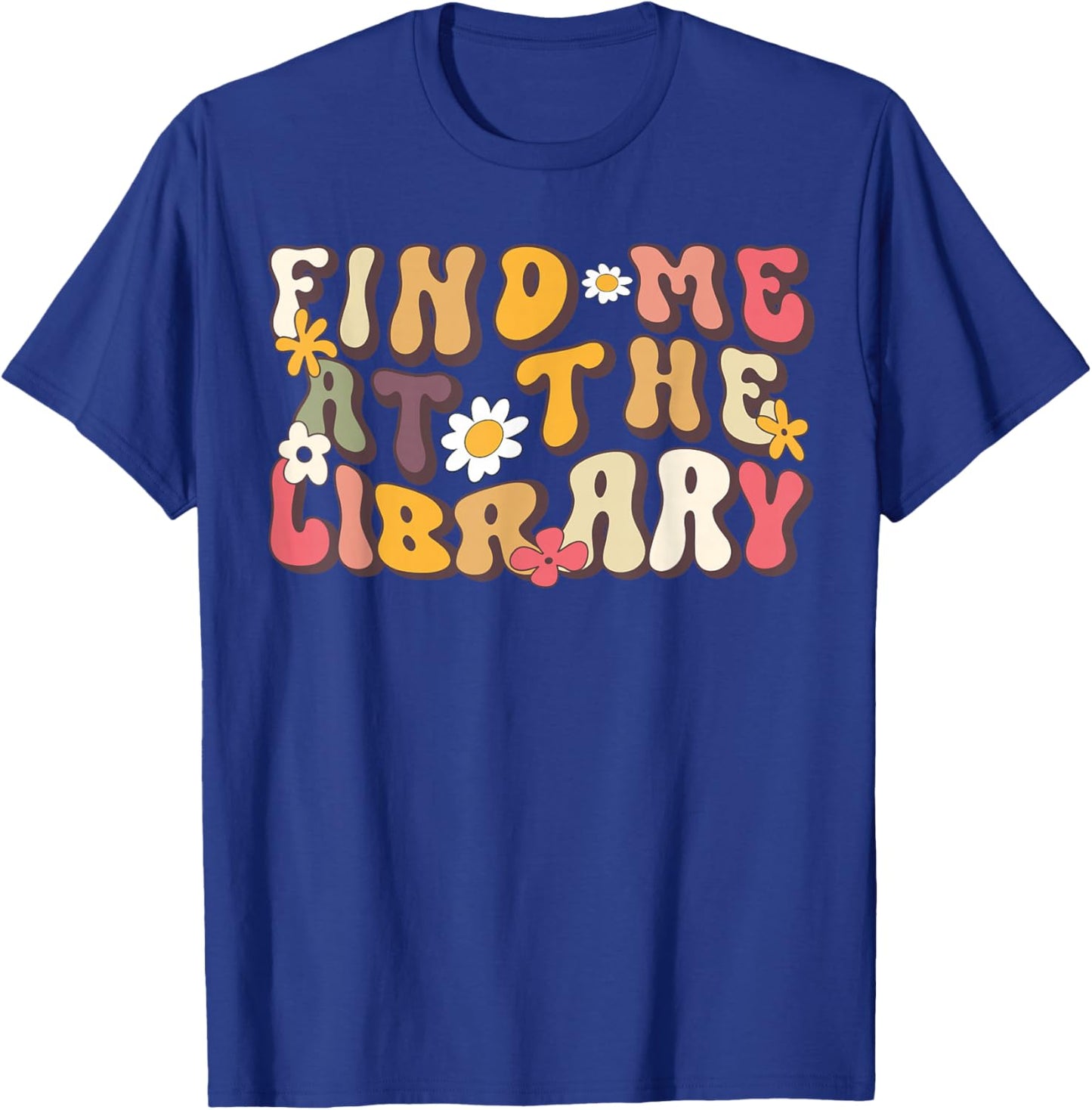 Groovy Library Librarian 70s Book Lover T-Shirt - T-Shirt | Royal