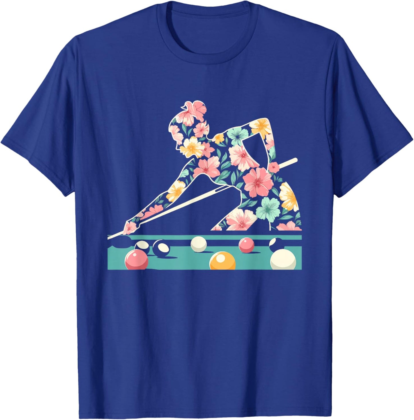 Floral FLower Billiards Billards Player Mothers Day T-Shirt - T-Shirt | Royal