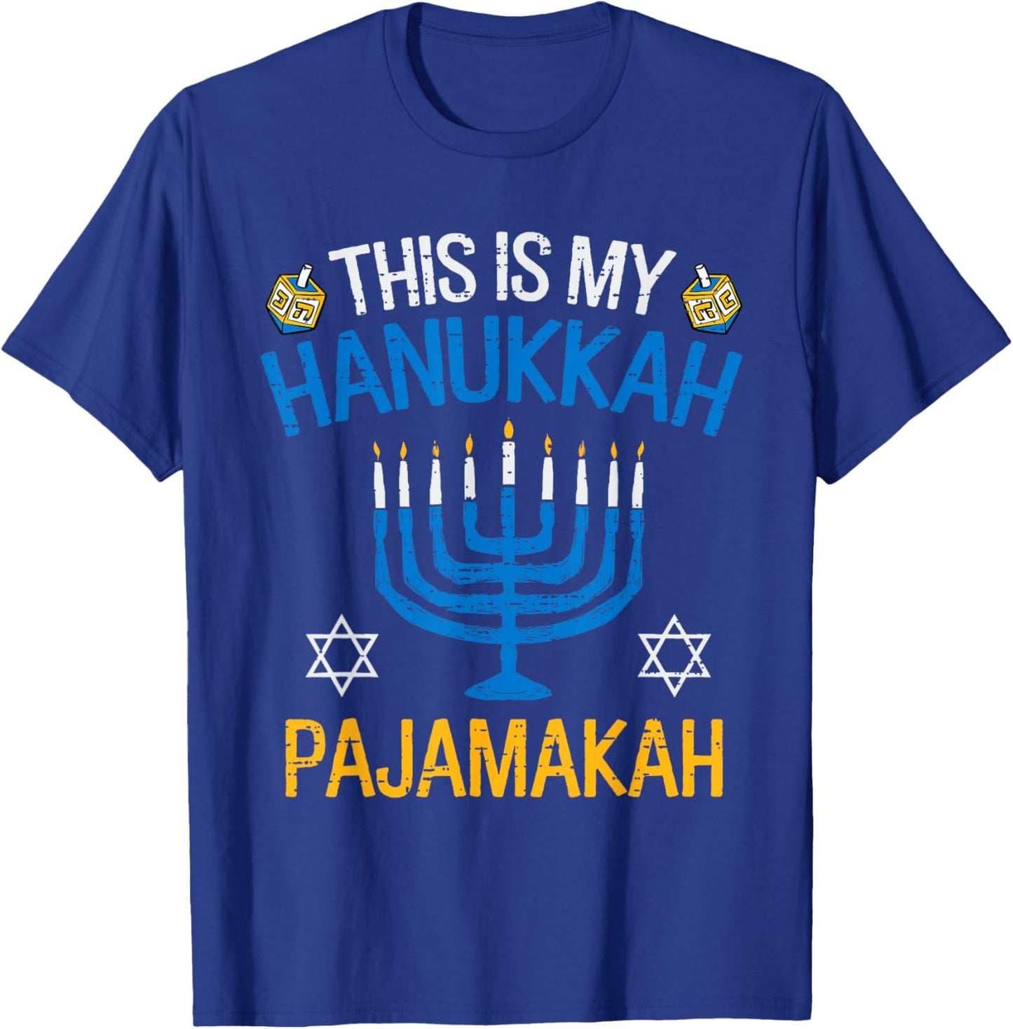 Vintage This is My Hanukkah Pajamakah Pajama Chanukah Jewish T-Shirt - T-Shirt | Royal