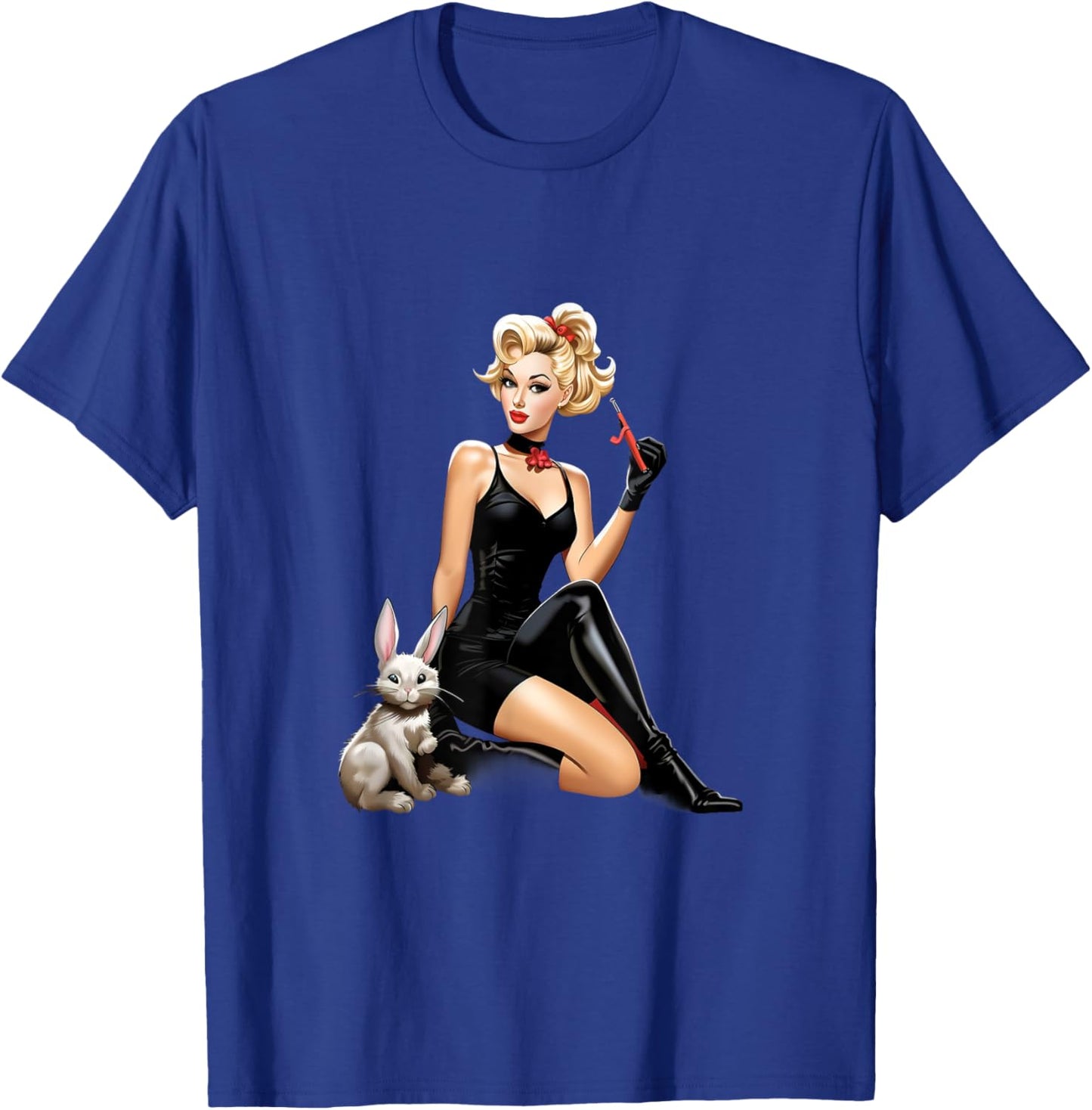 Pinup Girl Bunny Rabbit Pin-Up Vintage T-Shirt - T-Shirt | Royal