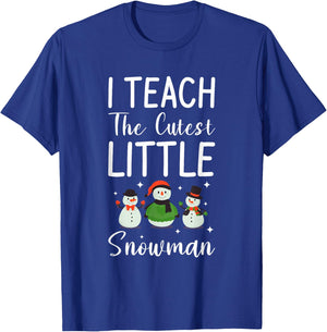 I Teach The Cutest Little Snowman Teaching Teacher T-Shirt - T-Shirt | Royal