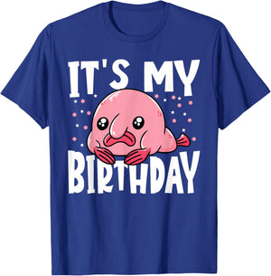 Blobfish Blobby Cute It's My Birthday Kids Blobfish T-Shirt - T-Shirt | Royal