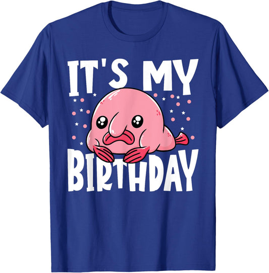 Blobfish Blobby Cute It's My Birthday Kids Blobfish T-Shirt - T-Shirt | Royal