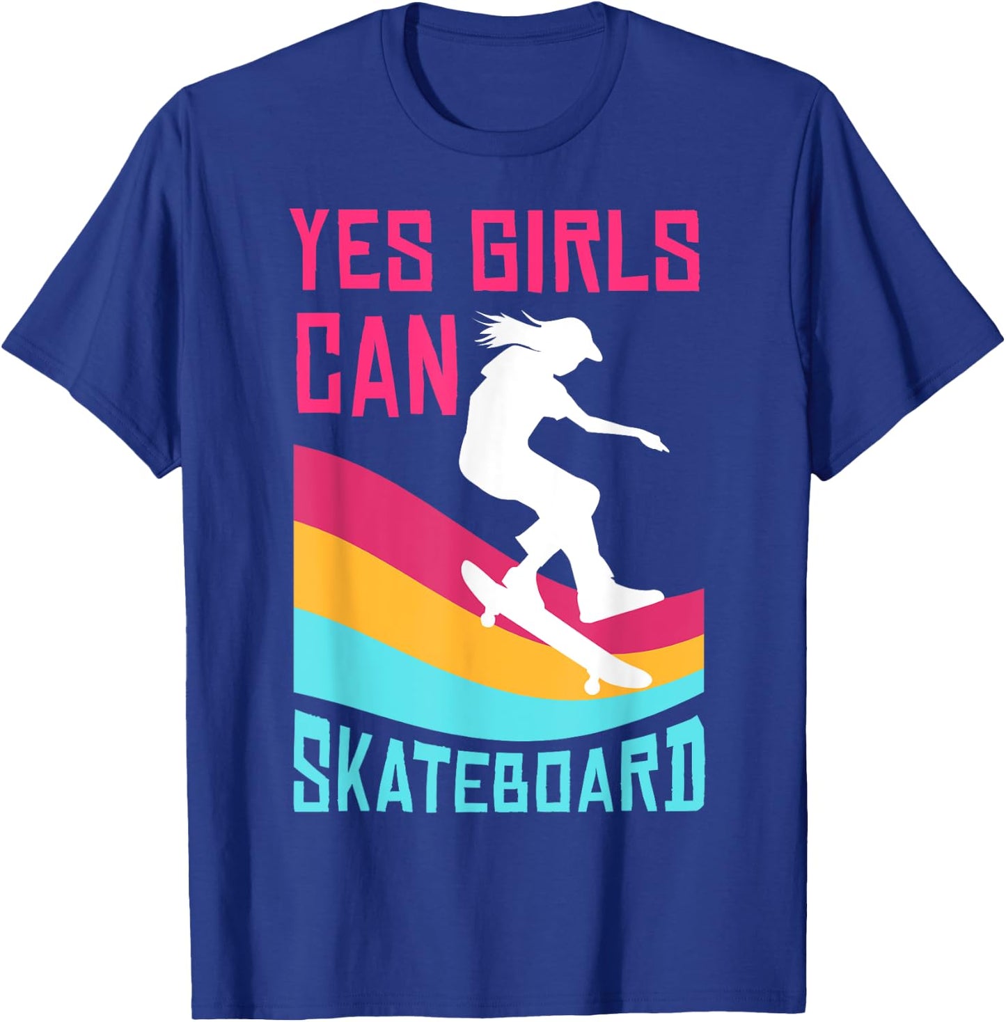 Funny Skateboard Gift Girls Kids Skateboarding Lovers T-Shirt - T-Shirt | Royal
