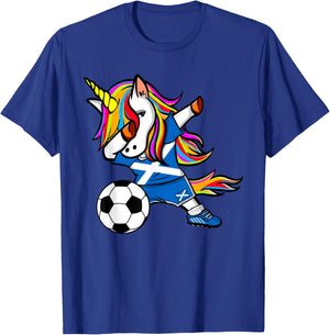 Dabbing Unicorn Scotland Soccer Fan Jersey Scottish Football T-Shirt - T-Shirt | Royal