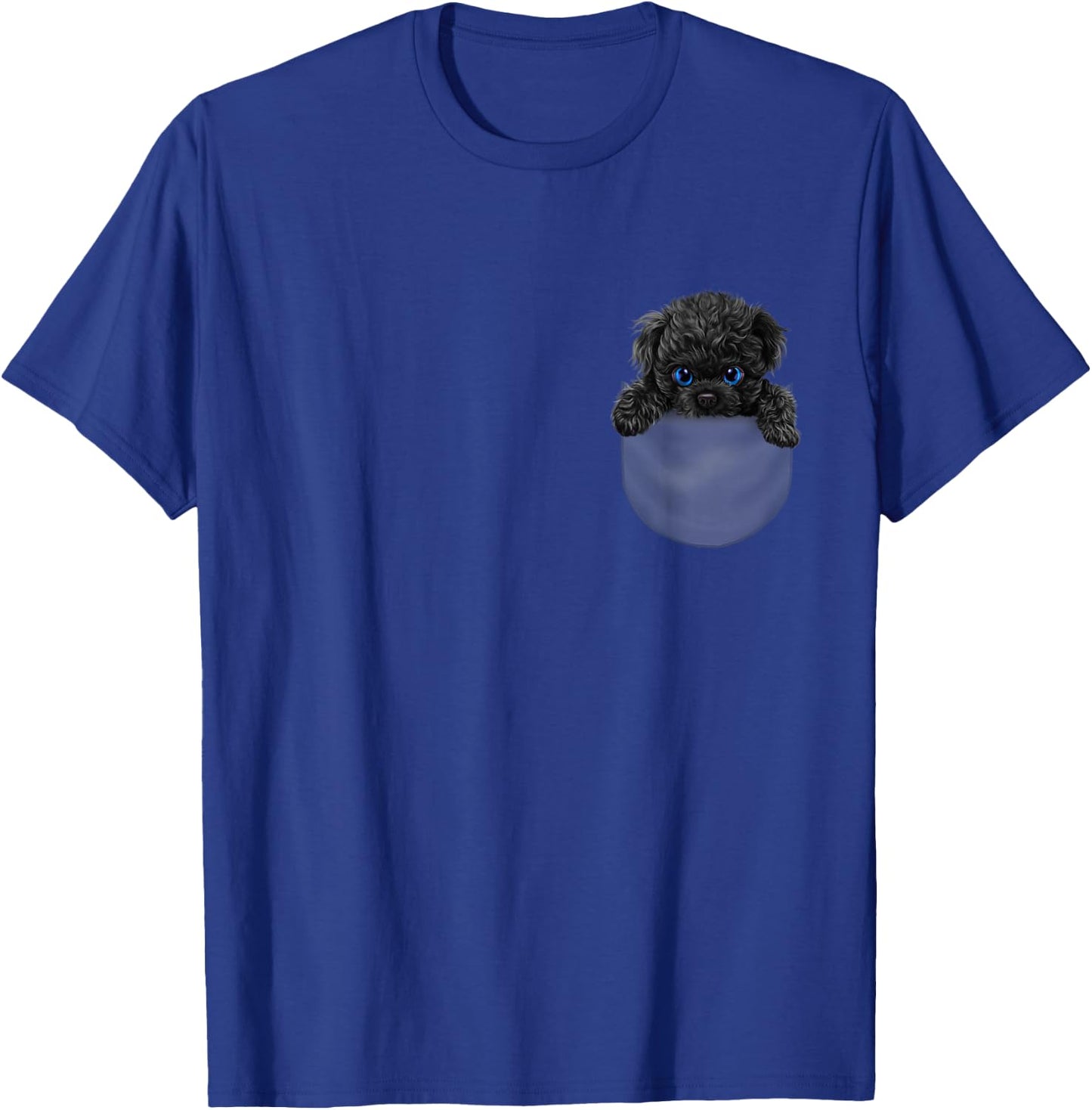 Black Poodle Dog in Pocket T-Shirt - T-Shirt | Royal