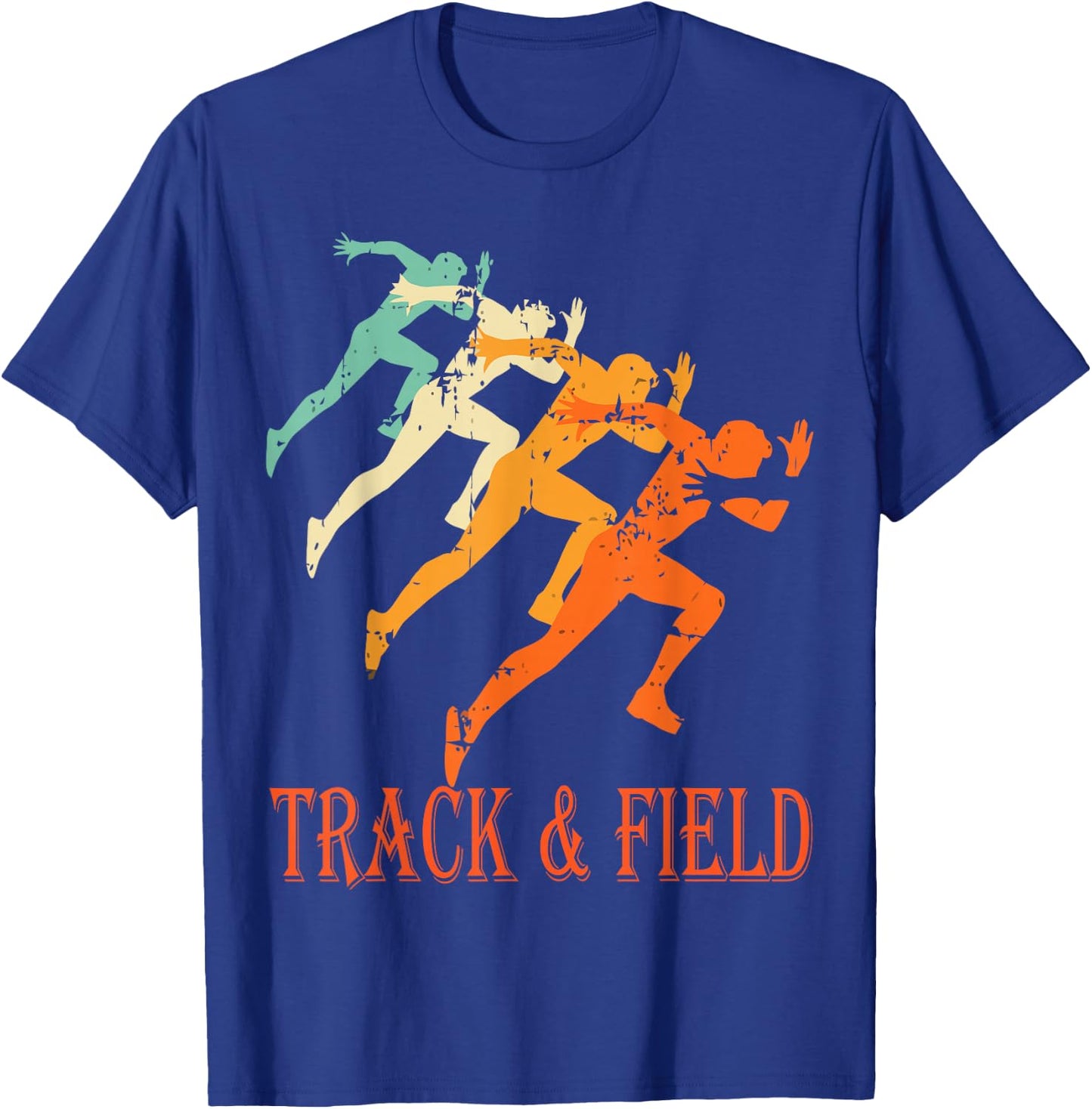 Retro Running Vintage Track and Field T-Shirt - T-Shirt | Royal