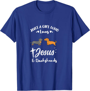Just A Girl Who Loves Jesus And Dachshunds T-Shirt - T-Shirt | Royal