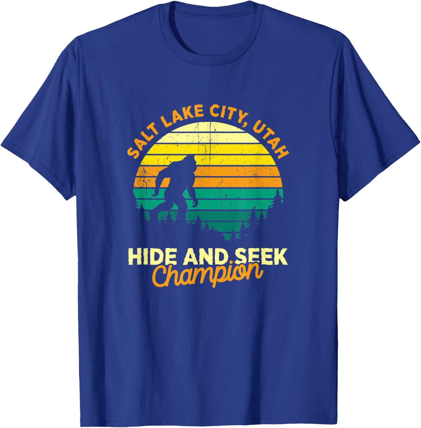 Retro Salt Lake City, Utah Big foot Souvenir T-Shirt - T-Shirt | Royal