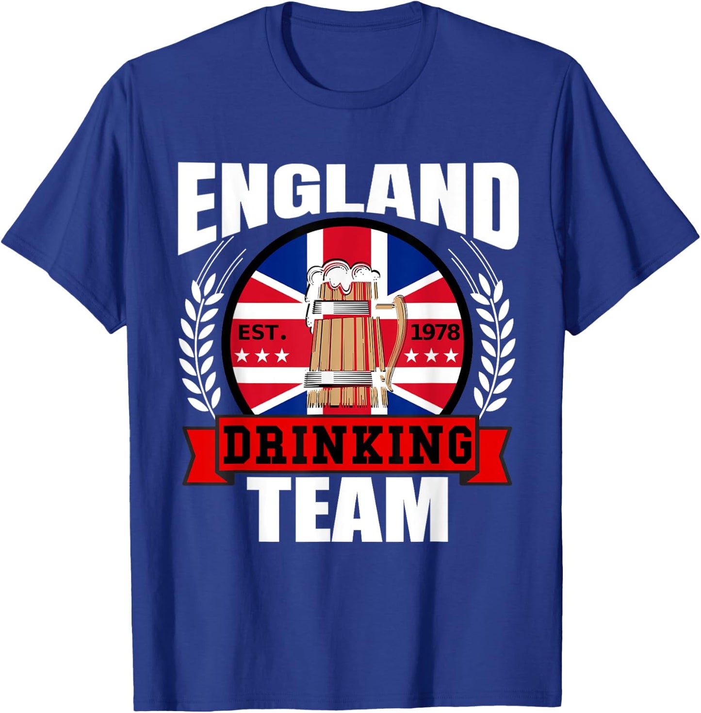 England Drinking Team Funny English UK Flag Beer Party Gift T-Shirt - T-Shirt | Royal