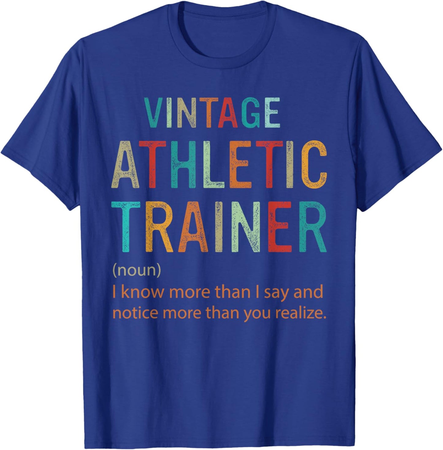 Funny Vintage Athletic Trainer Definition Retro T-Shirt - T-Shirt | Royal