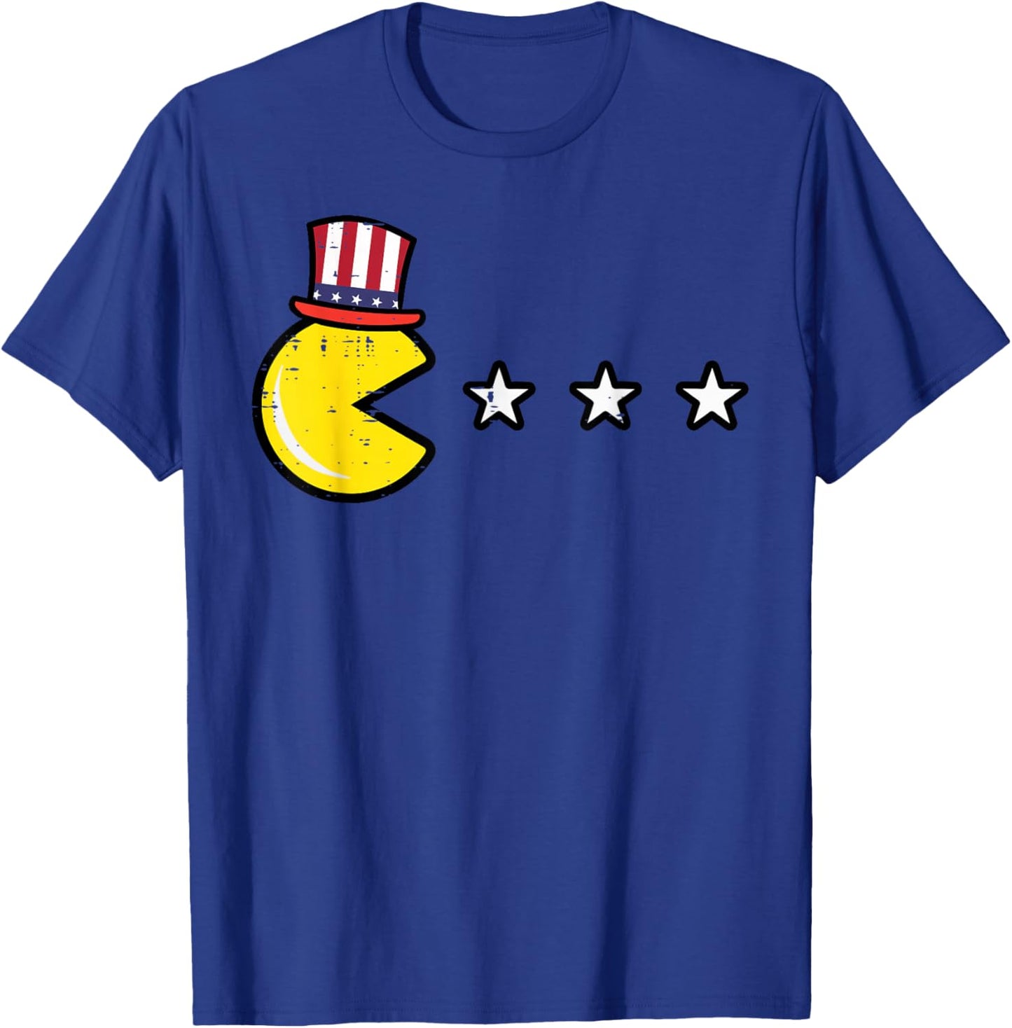 4th July Video Game Eating Stars Retro Gamer Boys Kids Men T-Shirt - T-Shirt | Royal