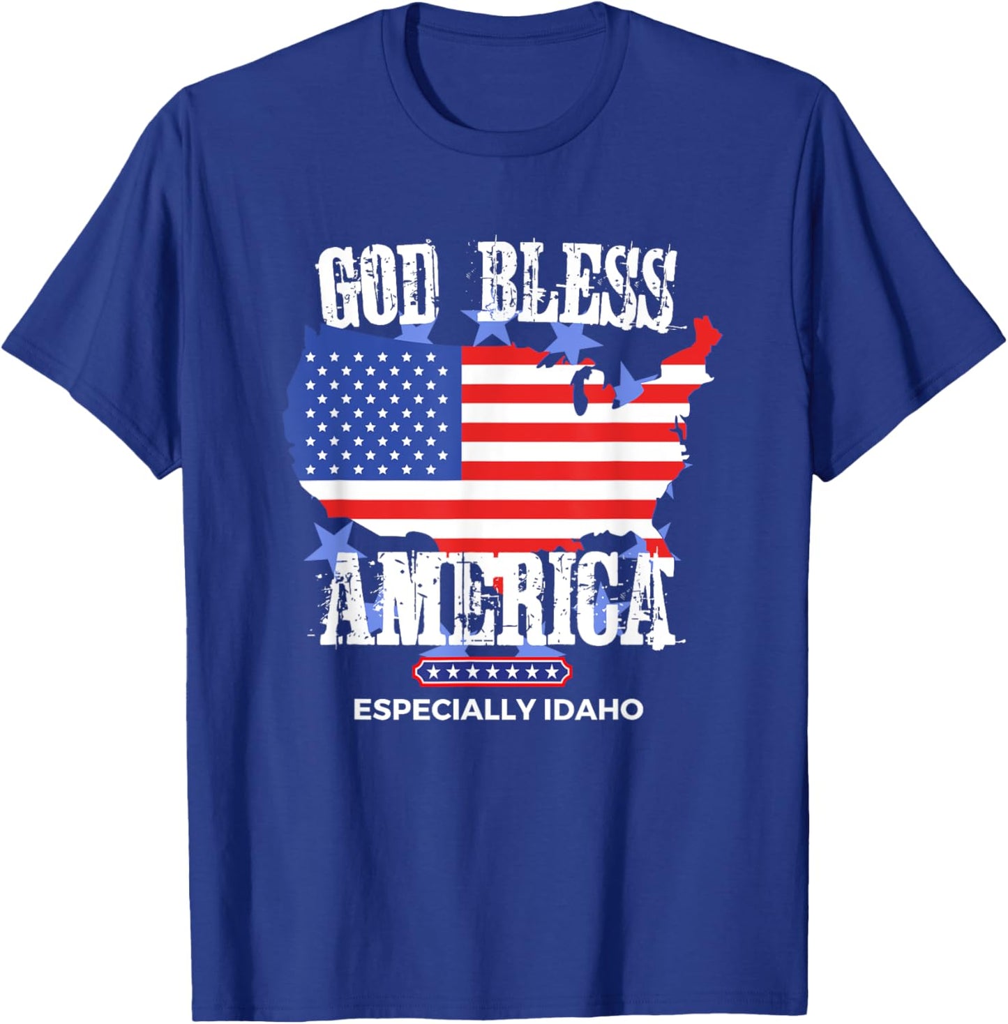 God Bless America Especially Idaho Awesome US State Design T-Shirt - T-Shirt | Royal