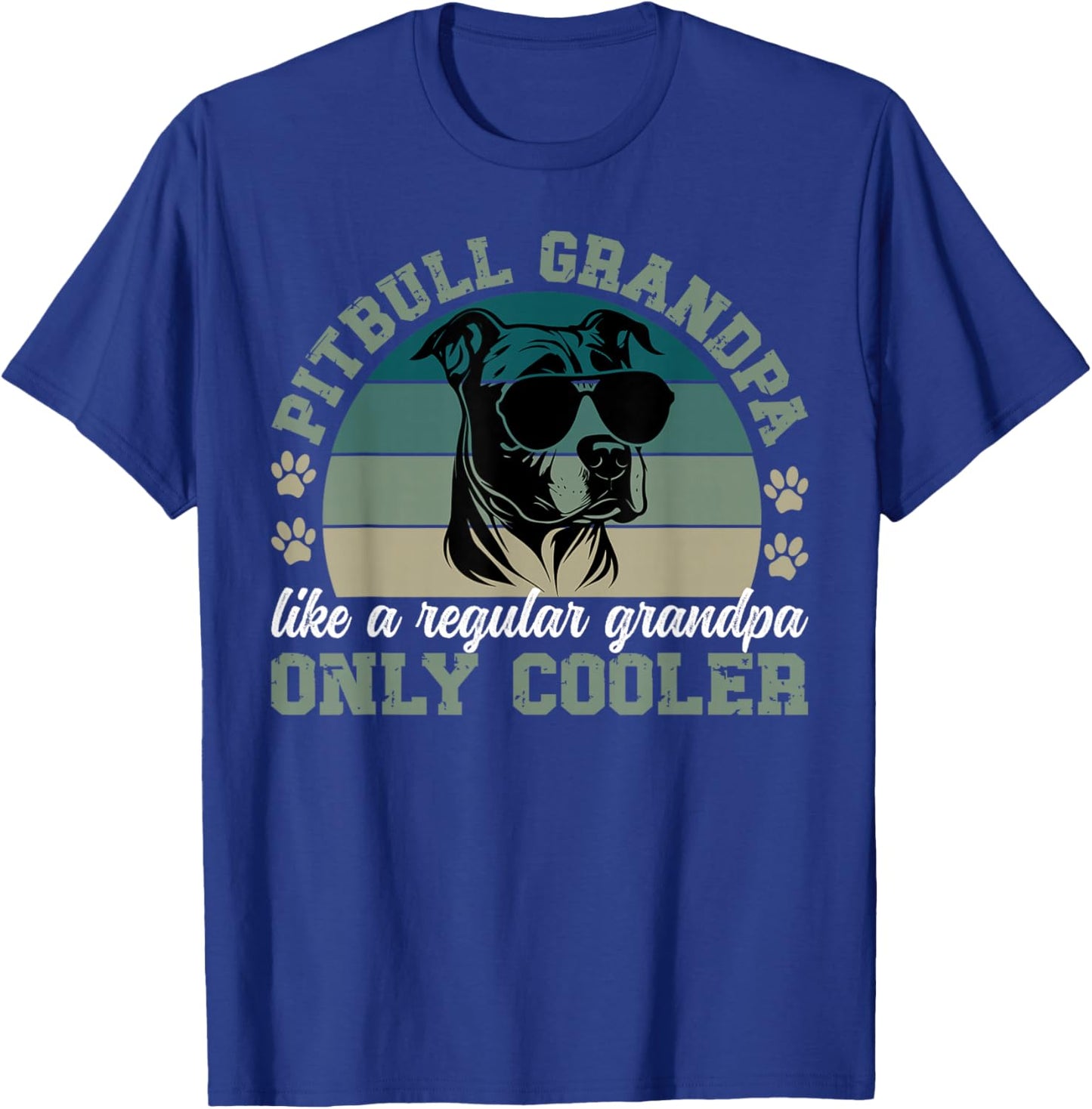 Cool Pitbull Grandpa Pitbull Grandfather Pittie Grandpa T-Shirt - T-Shirt | Royal