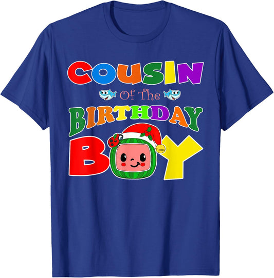 Cousin Of The Birthday Boy Funny Melon Family Matching T-Shirt - T-Shirt | Royal