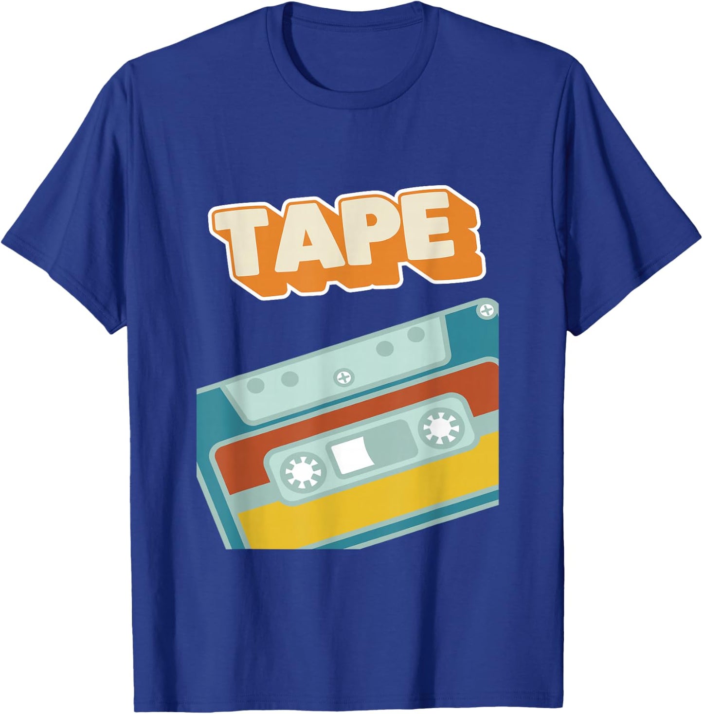Retro Style 90s Music Tape Cassette with Graffiti Wall Art T-Shirt - T-Shirt | Royal