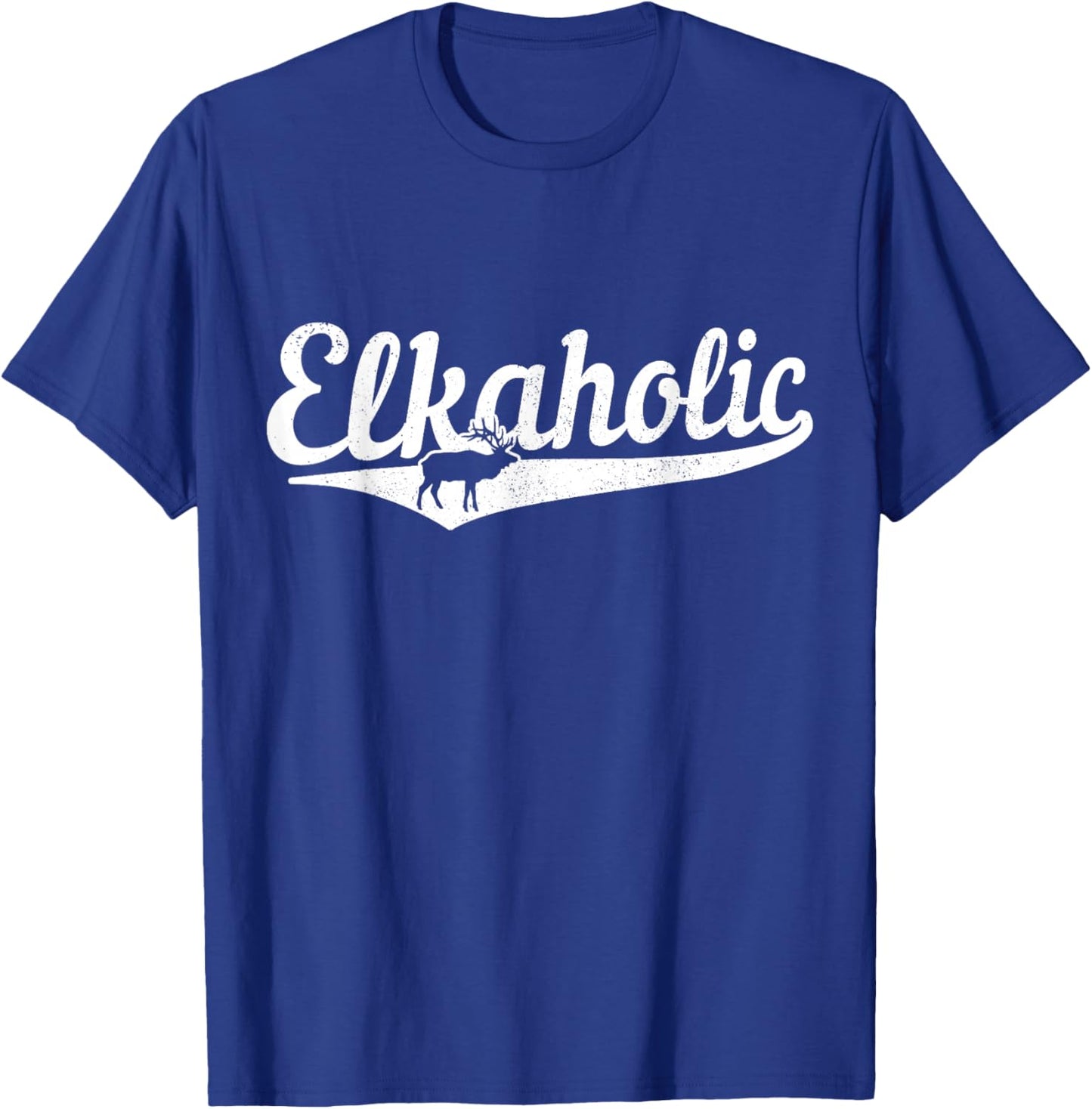 Elkaholic Moose Hunting Funny Moose Hunter T-Shirt - T-Shirt | Royal