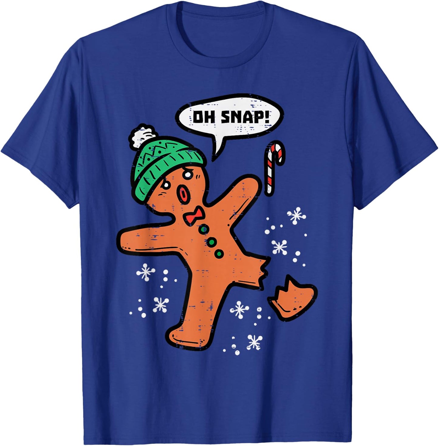 Oh Snap Gingerbread Man Funny Christmas Xmas Men Women Kids T-Shirt - T-Shirt | Royal