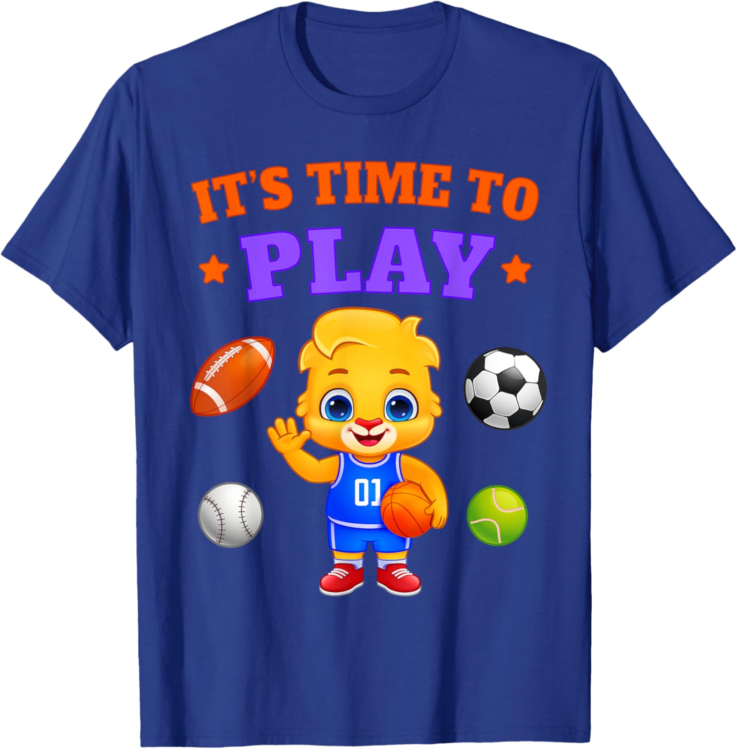 It's Time to Play Sportsman | Lucas & Friends Kids Sports T-Shirt - T-Shirt | Royal