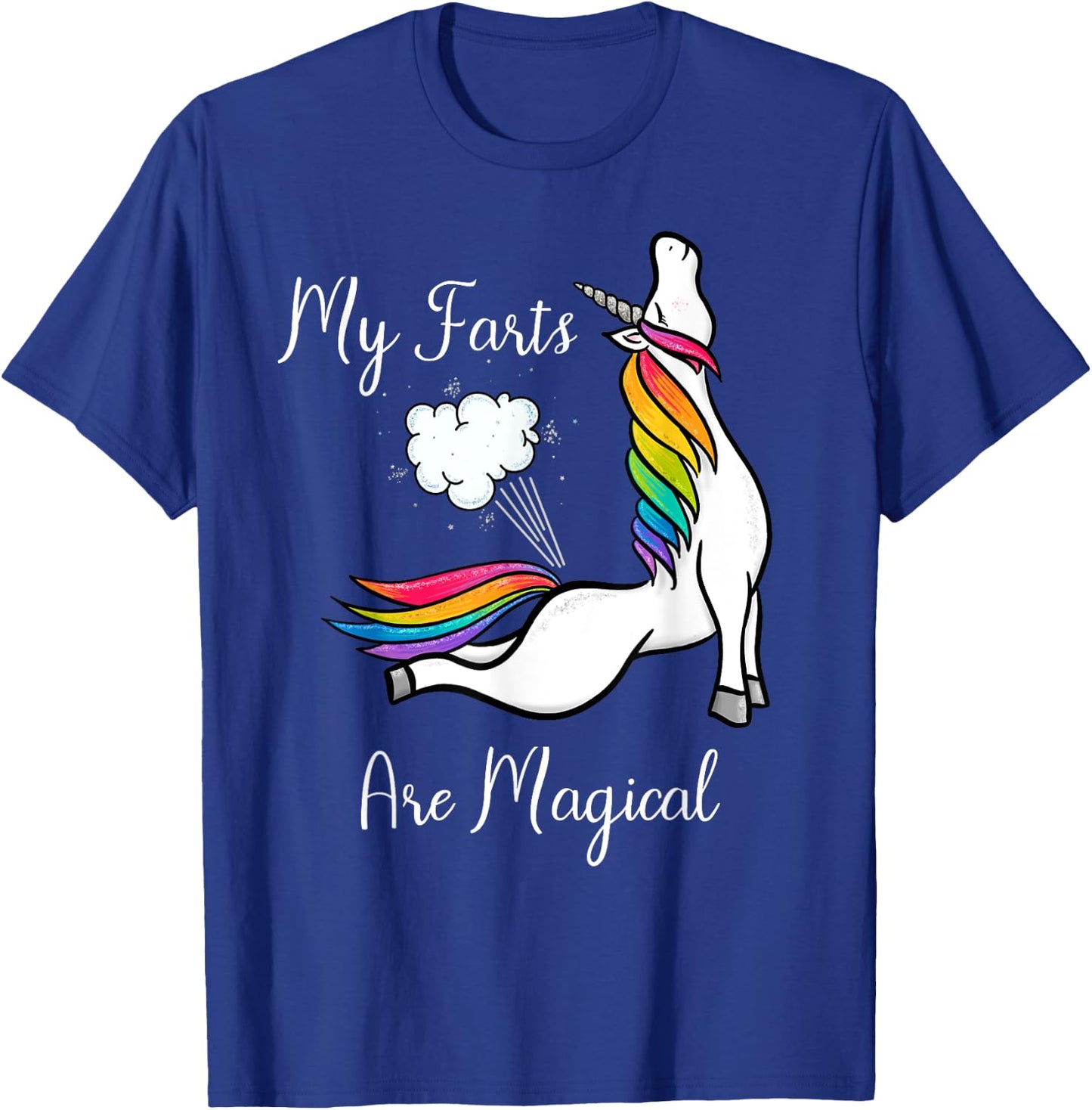 Funny Rainbow Farting Unicorn Gift My Farts Are Magical T-Shirt - T-Shirt | Royal