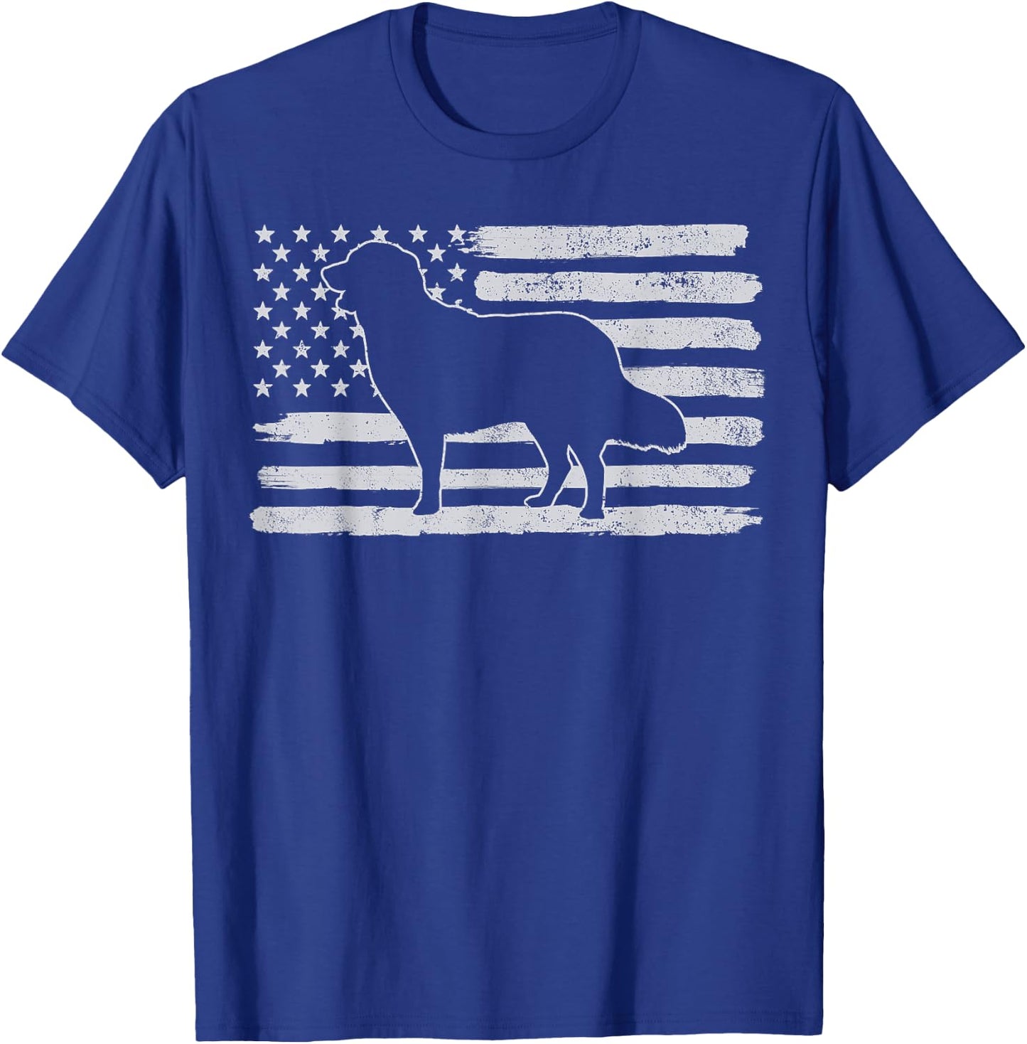 Golden Retrievers Dog USA Flag 4th of July Kids Men T-Shirt - T-Shirt | Royal