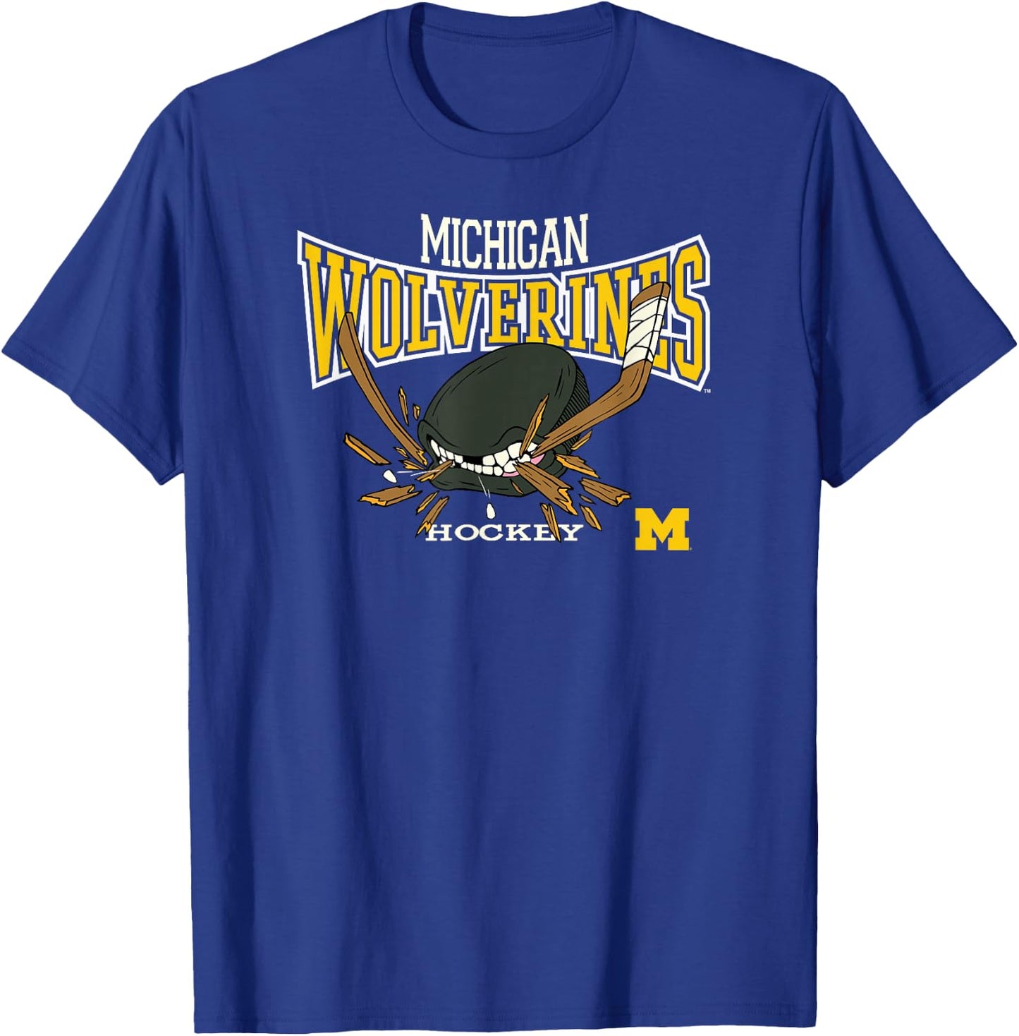 Michigan Wolverines Hockey Bite Navy Officially Licensed T-Shirt - T-Shirt | Royal