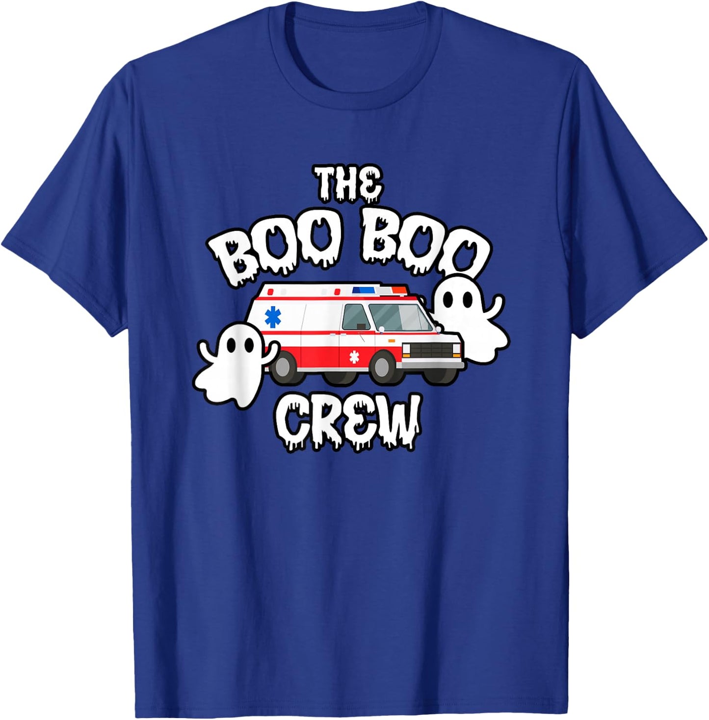 EMT Paramedic EMS Boo Boo Crew Ambulance Ghost Halloween T-Shirt - T-Shirt | Royal