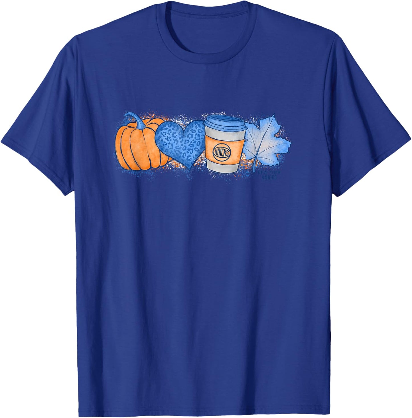 NBA New York Knicks Cozy Fall Painted Banner T-Shirt - T-Shirt | Royal