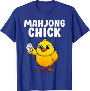 Funny Mahjong Chick Design Girls Mahjong Player T-Shirt - T-Shirt | Royal