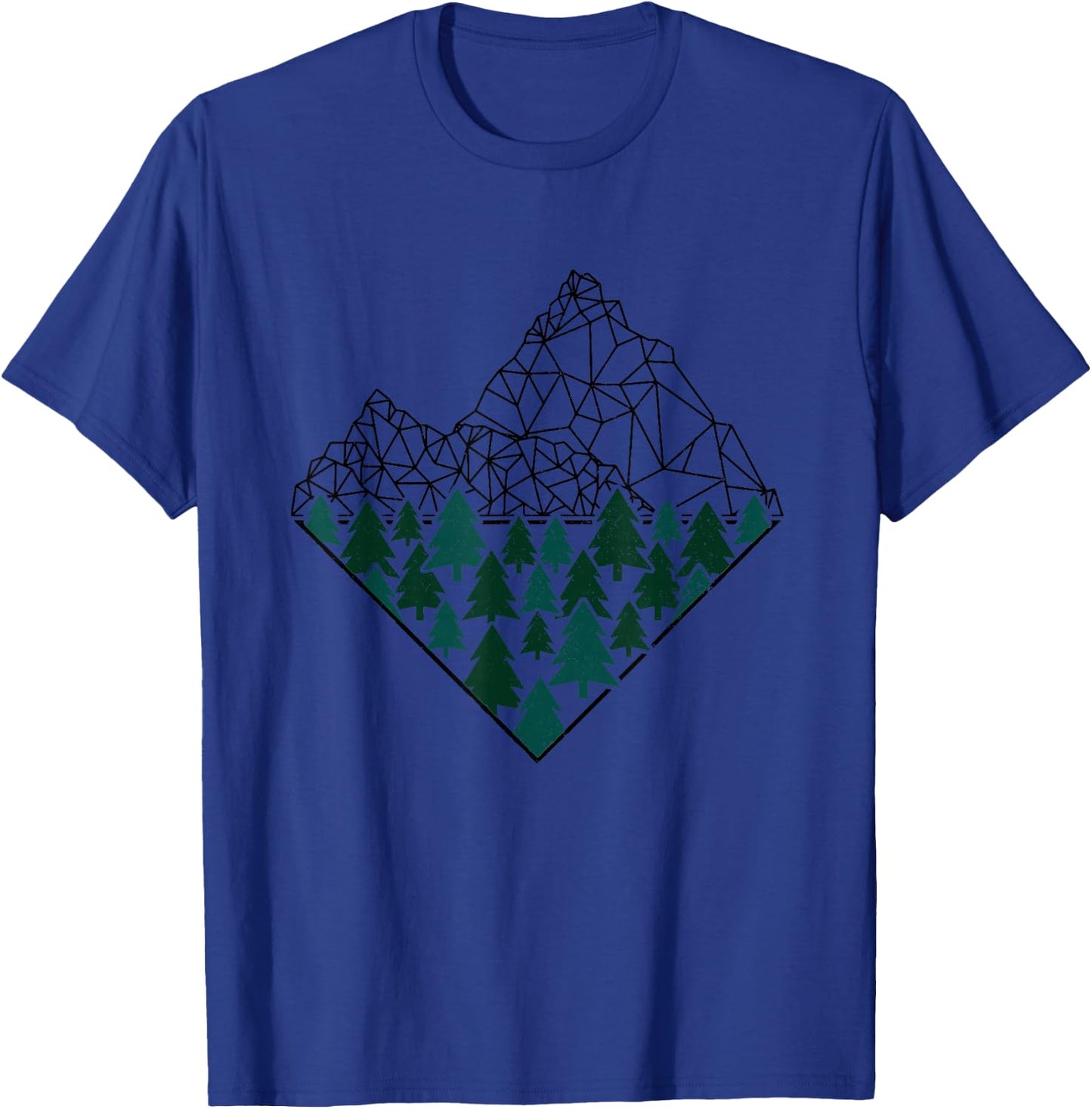 Wir Lieben Berge - Wandern & Camping Apparel Co. Men's Grey Mountain , Classic Fit, Short Sleeve, Size Small T-Shirt - T-Shirt | Royal