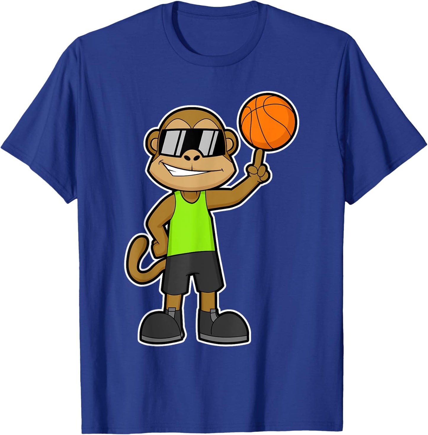 Monkey Basketball player Basketball Sports T-Shirt - T-Shirt | Royal