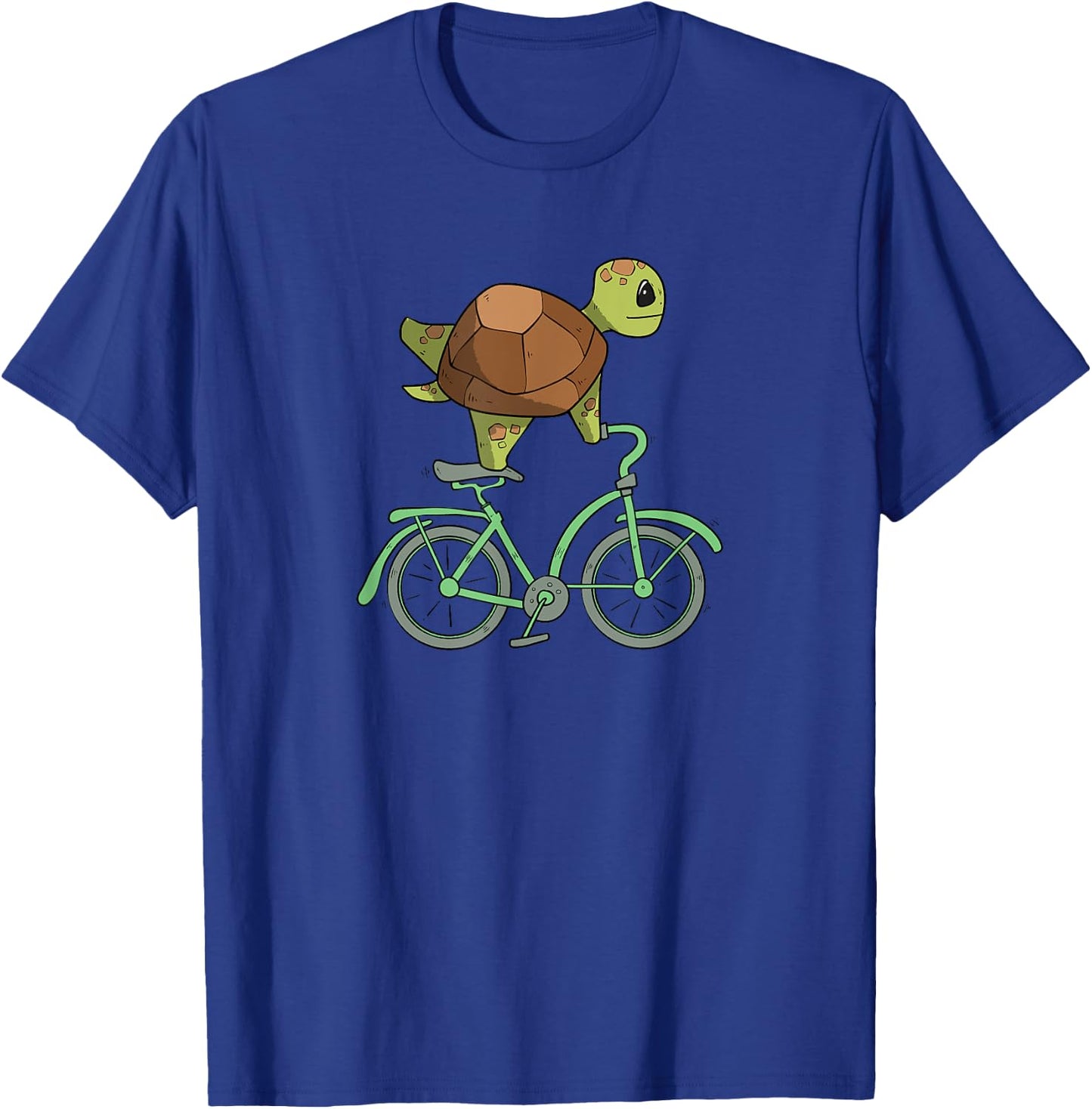 Turtle on a Bike | Turtle Cycling | Bicycle Lover T-Shirt - T-Shirt | Royal